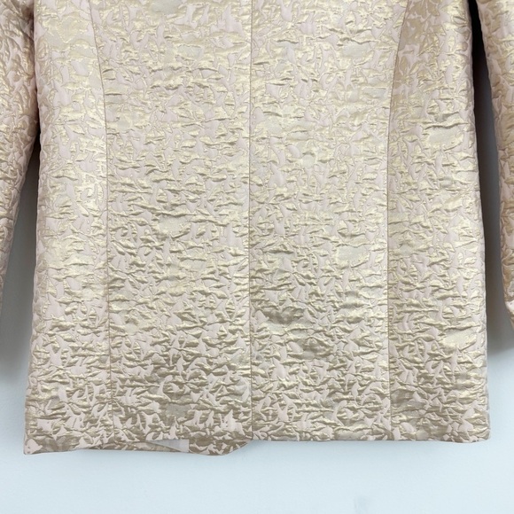 Zara Basic Metallic Rose Jacquard Blazer Jacket Size XS - Picture 12 of 14